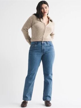 Abercrombie & Fitch Straight-Leg Jeans in Light Blue Denim